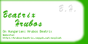beatrix hrubos business card